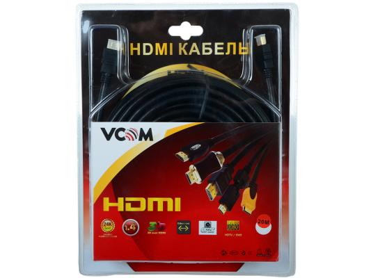 Кабель Vcom HDMI 19M/M ver:1.4+3D, 20m, позолоченные контакты, 2 фильтра <VHD6020D-20MB> Blister
