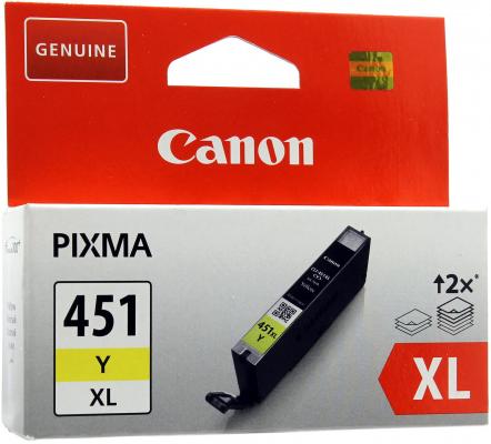 Картридж Canon CLI-451Y XL жёлтый MG6340, MG5440, IP7240 .  695  страниц.