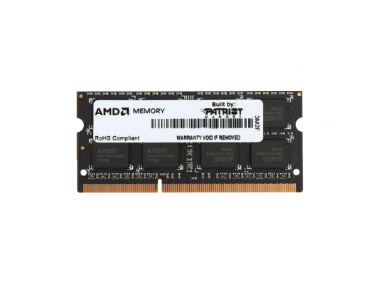 Оперативная память для ноутбука 8Gb (1x8Gb) PC3-12800 1600MHz DDR3 SO-DIMM CL11 AMD AE38G1601S2-UO