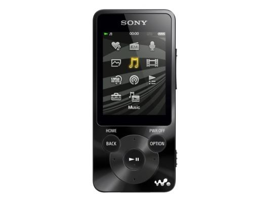 MP3-плеер Sony NWZ-E583/B 4GB, FM-радио, шумоподавление, + наушники EX, черный