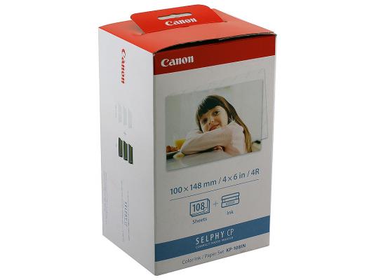 Купить Печатные носители   Набор для печати Canon KP-108IN для Selphy CP100 200 300 400 500 600 700 CP800 CP810 CP900