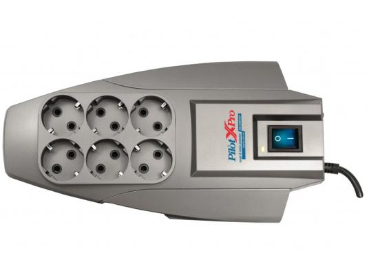 Сетевой фильтр ZIS Pilot X-Pro серый 6 розеток 3 м