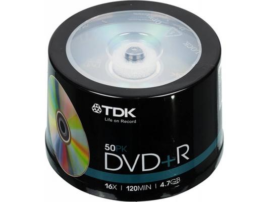Диски DVD+R 16x 4.7Gb CakeBox (50шт) TDK 19444