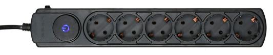 Сетевой фильтр Ippon BK-112 черный 6 розеток 1.8 м