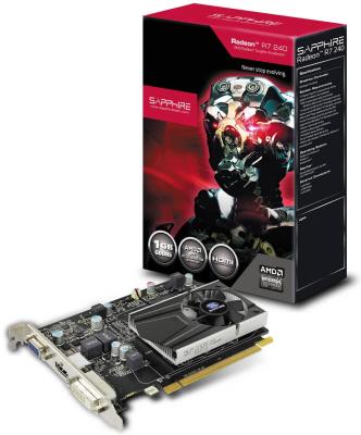 Видеокарта 1Gb <PCI-E> Sapphire R7 240 BOOST <D-Sub, DVI, HDMI, Retail> (11216-00-20G)