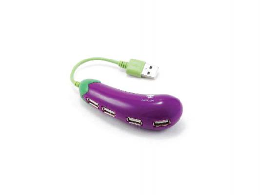 USB концентратор Konoos UK-45 4хUSB баклажан