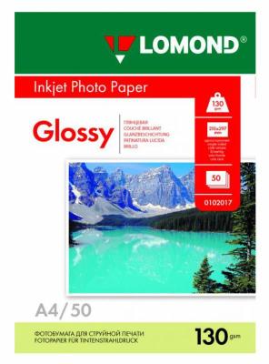 Бумага Lomond A4 130г/кв.м Glossy Paper [102017] 50л