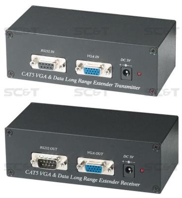 Комплект SC&T VE01S-2 передатчик VE01ST+приёмник VE01SR для передачи VGA + RS232/485 по витой паре неэкранированной до 300м