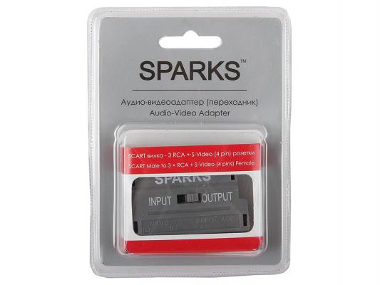 Переходник Sparks  SCART M / S-video F + 3xRCA (SG1102)