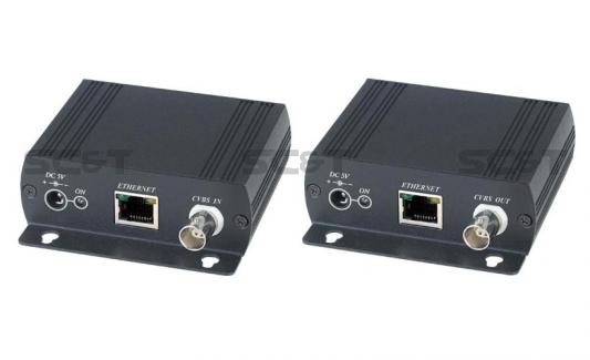 Комплект SC&T IP02E передатчик+приёмник для передачи одного сигнала Ethernet и одного Composite video по одному коаксиальному кабелю до 500м