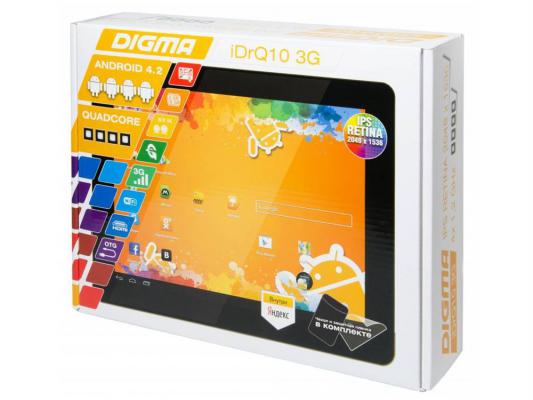 Планшет Digma IDrQ 10 3G 9.7" IPS Retina 2048x1536 Cortex A7 1.5GHz 16Gb 3G WiFi Android 4.2 черный 714362