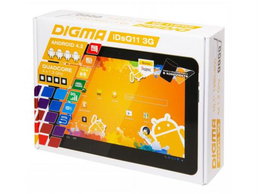Планшет Digma IDsQ 11 3G 10.1" IPS 1280x800 Cortex A7 1.2GHz 16Gb 3G WiFi Android 4.2 черный 784251