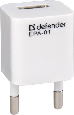 Сетевое зарядное устройство Defender EPA-01 1A белый 83523
