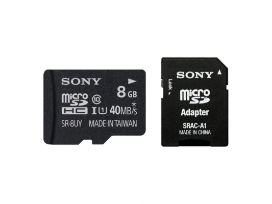 Карта памяти Micro SDHC 8Gb Class 10 Sony SR8UYA/T1 + адаптер SD
