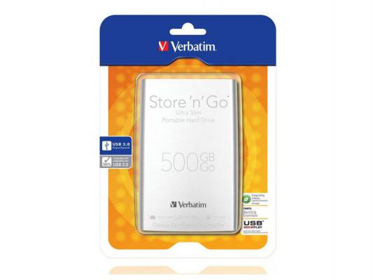 Внешний жесткий диск Verbatim Store n Go 500 Gb Silver <2.5", USB3.0>