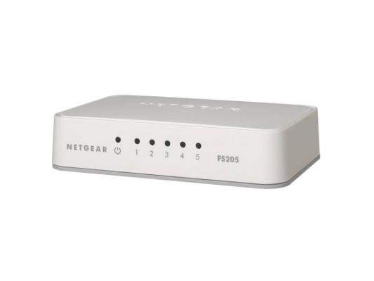 Коммутатор Netgear (FS205-100PES) 5-портовый 10/100Мбит/с с внешним блоком питания