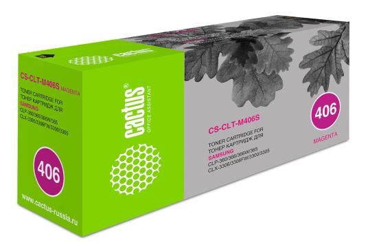 Картридж Cactus CS-CLT-M406S для Samsung CLP-360/365/CLX-3300/3305 1000стр Пурпурный