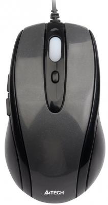 Мышь проводная A4TECH N-708X-1 V-Track Padless чёрный серый USB