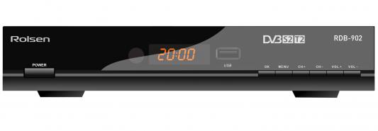 Тюнер цифровой DVB-S2/T2 Rolsen RDB-902 HDMI USB SPDIF черный