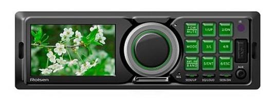 Автомагнитола Rolsen RCR-300G бездисковая USB MP3 FM SD MMC 1DIN 4x60Вт черный