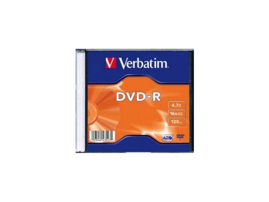 Диски DVD-R Verbatim 16x 4.7Gb SlimCase 100шт (5x20шт) 43547