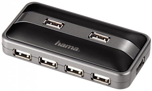 Концентратор USB 2.0 HAMA H-78483 7 x USB 2.0 черный серебристый