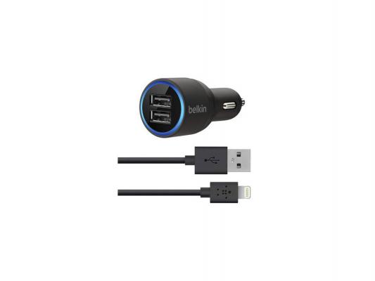 Автомобильное зарядное устройство Belkin F8J071BT04-BLK 2х USB 8-pin Lightning 2.1A черный