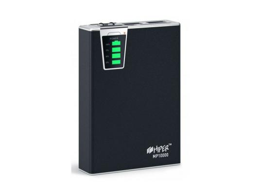 Портативный аккумулятор Hiper Mobile Power 10000 mAh black Емкость 10000 мА-ч, 1x USB 5В 1А, 1x USB 5В 2.1А, карт ридер SD, LED фонарик.