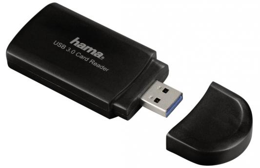 Картридер внешний Hama H-39871 USB 3.0 USB 2.0 поддерживает SD/SDHC/SDXC/microSD/microSDHC/microSDXC черный