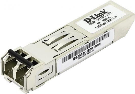 Трансивер сетевой D-Link 1-port mini-GBIC SX Multi-mode Fiber Transceiver up to 550m support 3.3V power unpacked from 10-pack DEM-311GT OEM
