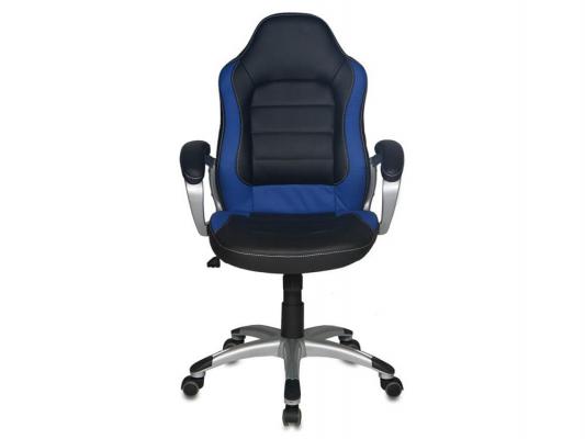 Кресло Buro CH-825S/Black+Bl черный синий искусственная кожа пластик серебро