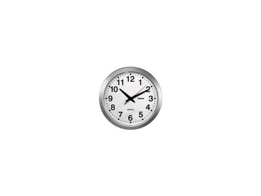 Часы Hama H-92645 CWA100 настенные аналговые пластик белый/серебристый