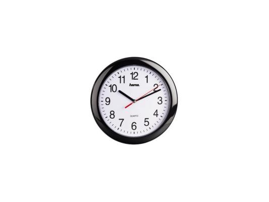 Часы Hama H-113920 PP-250 настенные аналоговые пластик черный
