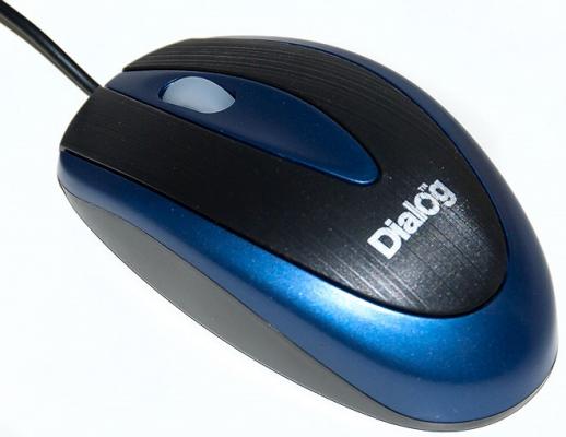 Мышь проводная Dialog Pointer MOP-12BU чёрный синий USB