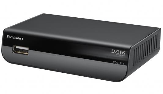 Тюнер цифровой DVB-T2 Rolsen RDB-515 черный