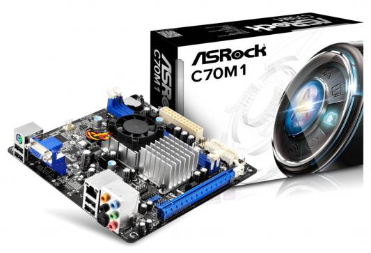Материнская плата ASRock C70M1 AMD C-70 2xDDR3 1xPCI-E 16x 4xSATAIII Realtek ALC887 7.1 Sound GB Lan D-Sub mini-ITX Retail