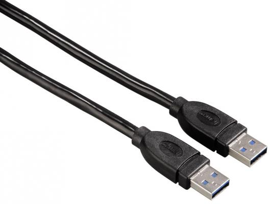 Кабель соединительный USB 3.0 AM-AM 1.8м Hama экранированный черный H-54500