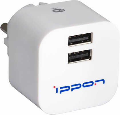Сетевое зарядное устройство Ippon TC322W 2 х USB 1.2A белый