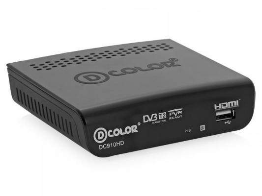 Тюнер цифровой DVB-T2 D-Color DC910HD черный