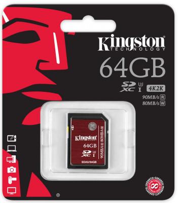Карта памяти SDXC 64GB Class 10 Kingston SDA3/64GB