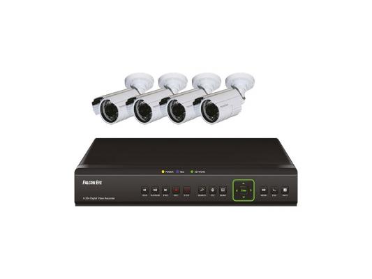 Комплект видеонаблюдения Falcon Eye FE-104D-KIT ДАЧА 4 цветные камеры 4-х канальный видеорегистратор установочный комплект