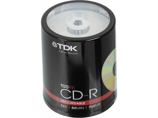 Диски TDK CD-R 700Mb 52x Cake Box 100шт t18773