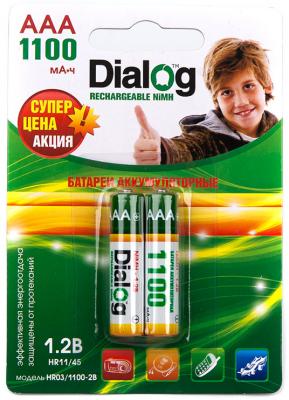 Аккумуляторы Dialog HR03/1100-2B 1100 mAh AAA 2 шт