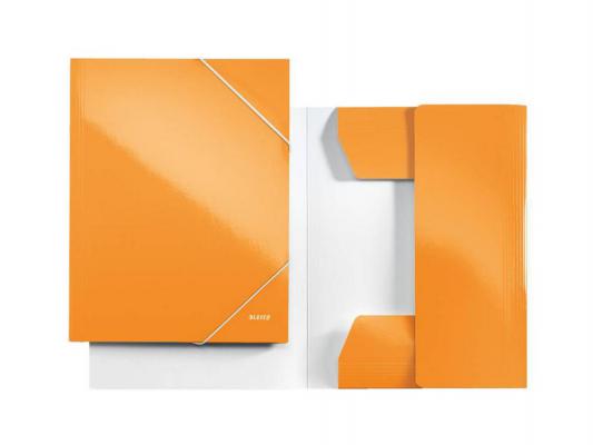Папка с 3-мя клапанами Leitz WOW ламинированный картон оранжевый 39820044