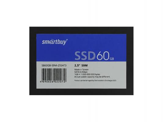 SSD Твердотельный накопитель 2.5" 60GB Smartbuy SSD Read 480Mb/s Write 110Mb/s SB60GB-S9M-25SAT3 OEM