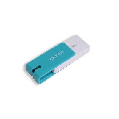 Флешка 16Gb QUMO QM16GUD-CLK-Azure USB 2.0 белый голубой