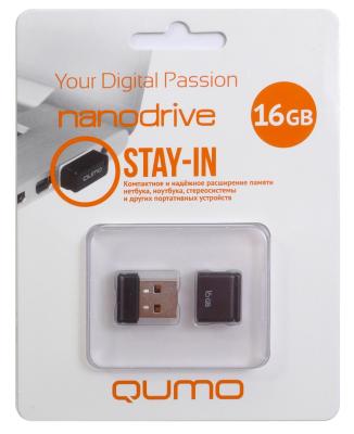 Флешка 16Gb QUMO QM16GUD-NANO-B USB 2.0 черный