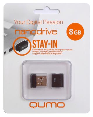 Флешка 8Gb QUMO QM8GUD-NANO-B USB 2.0 черный
