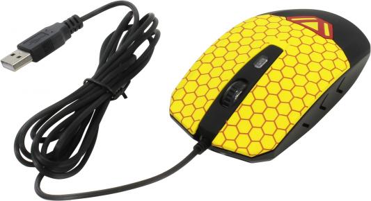 Мышь проводная CBR CM-833 Beeman чёрный жёлтый USB