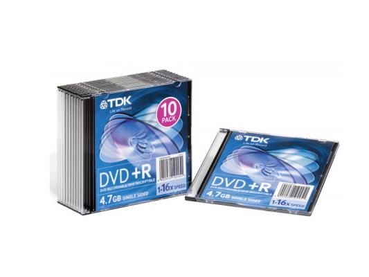 Диски TDK DVD+R 4.7Gb 16x SJC 10шт t19447